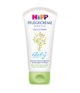 Hipp Baby Soft Sensitive Baby Cream for Face & Body 75 ml 2.5oz with organic almond oil